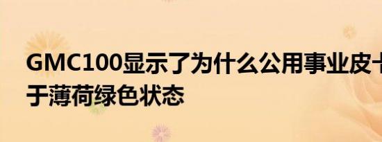 gmc100显示了为什么公用事业皮卡需要处于薄荷绿色状态