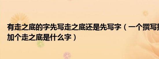 有走之底的字先写走之底还是先写字（一个撰写撰不要提手加个走之底是什么字）