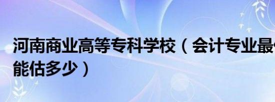 河南商业高等专科学校（会计专业最低分数线能估多少）