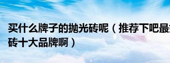 买什么牌子的抛光砖呢（推荐下吧最好是抛光砖十大品牌啊）