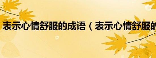 表示心情舒服的成语（表示心情舒服的成语）