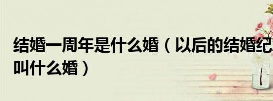 结婚一周年是什么婚（以后的结婚纪念日分别叫什么婚）