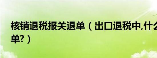 核销退税报关退单（出口退税中,什么叫核销单?）