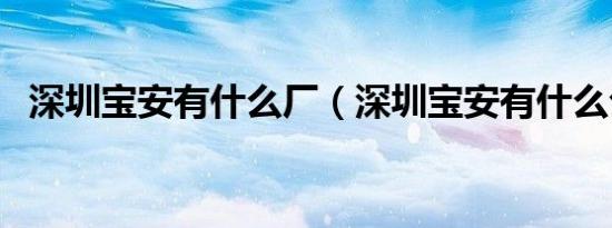 深圳宝安有什么厂（深圳宝安有什么公园）