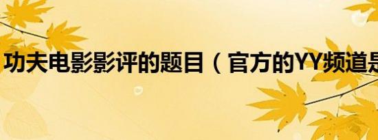 功夫电影影评的题目（官方的yy频道是多少）