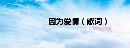 因为爱情（歌词）
