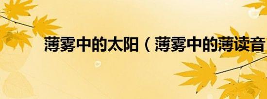 薄雾中的太阳（薄雾中的薄读音）