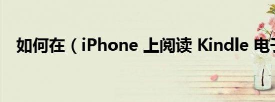 如何在（iphone 上阅读 kindle 电子书）