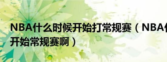 nba什么时候开始打常规赛（nba什么时候开始常规赛啊）