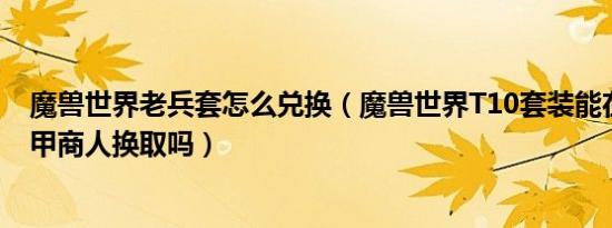 魔兽世界老兵套怎么兑换（魔兽世界t10套装能在达拉然护甲商人换取吗）