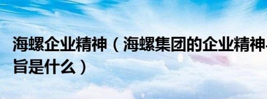 海螺企业精神（海螺集团的企业精神与经营宗旨是什么）