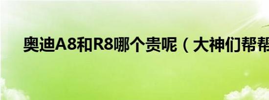 奥迪a8和r8哪个贵呢（大神们帮帮忙）