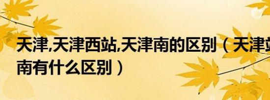 天津,天津西站,天津南的区别（天津站和天津南有什么区别）