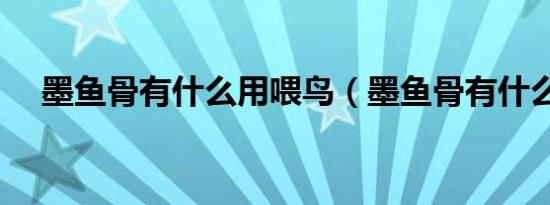 墨鱼骨有什么用喂鸟（墨鱼骨有什么用）