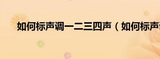 如何标声调一二三四声（如何标声调）