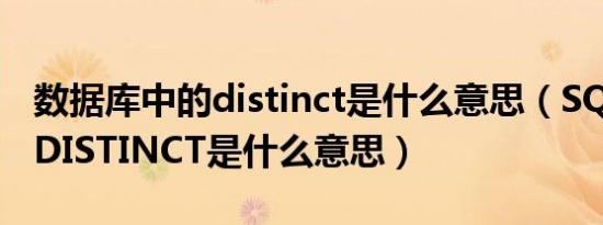 数据库中的distinct是什么意思（sql数据库distinct是什么意思）