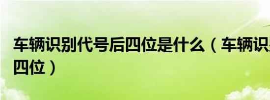 车辆识别代号后四位是什么（车辆识别代号后四位）