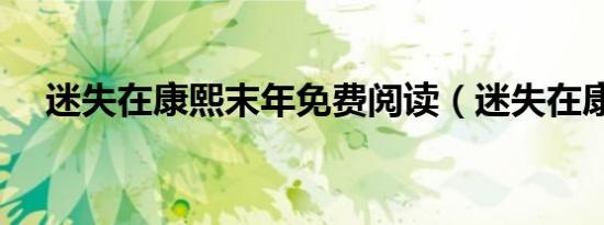 迷失在康熙末年免费阅读（迷失在康熙）