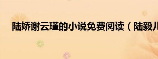 陆娇谢云瑾的小说免费阅读（陆毅儿子）