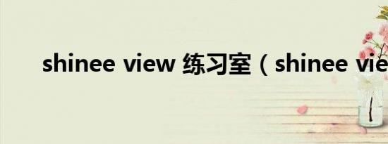 shinee view 练习室（shinee view）