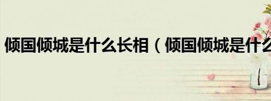 倾国倾城是什么长相（倾国倾城是什么生肖）