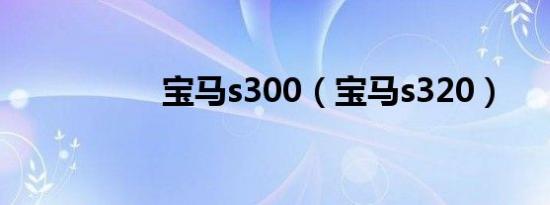 宝马s300（宝马s320）