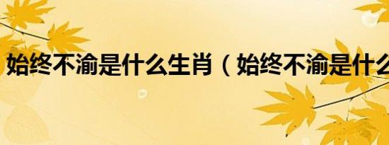 始终不渝是什么生肖（始终不渝是什么意思）