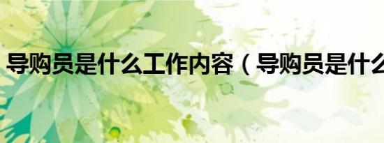 导购员是什么工作内容（导购员是什么意思）