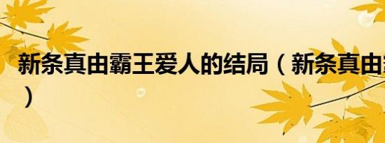 新条真由霸王爱人的结局（新条真由霸王爱人）