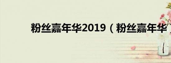 粉丝嘉年华2019（粉丝嘉年华）