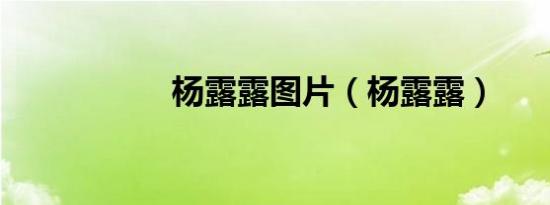杨露露图片（杨露露）
