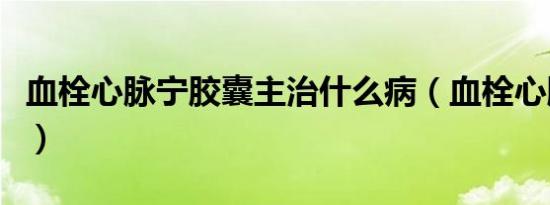 血栓心脉宁胶囊主治什么病（血栓心脉宁胶囊）