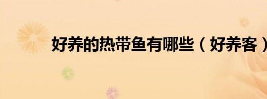 好养的热带鱼有哪些（好养客）
