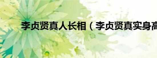 李贞贤真人长相（李贞贤真实身高）