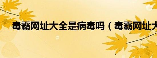 毒霸网址大全是病毒吗（毒霸网址大全）