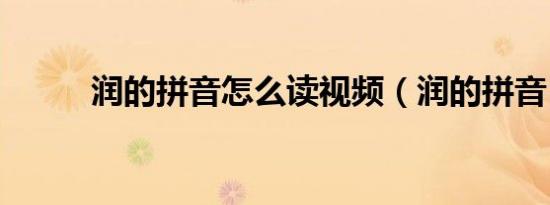 润的拼音怎么读视频（润的拼音）