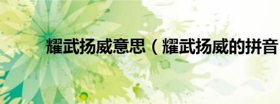 耀武扬威意思（耀武扬威的拼音）