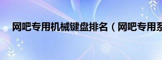 网吧专用机械键盘排名（网吧专用系统）