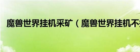 魔兽世界挂机采矿（魔兽世界挂机不掉线）