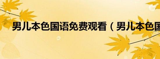 男儿本色国语免费观看（男儿本色国语）