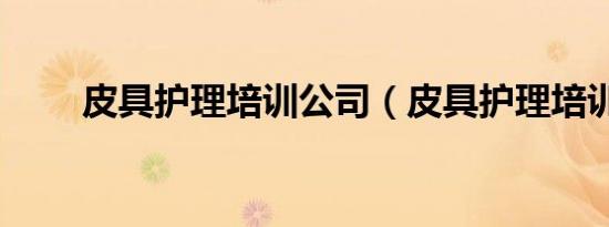 皮具护理培训公司（皮具护理培训）