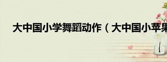 大中国小学舞蹈动作（大中国小苹果版）