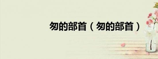匆的部首（匆的部首）