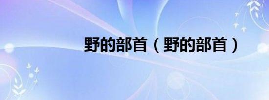 野的部首（野的部首）