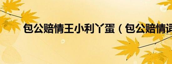 包公赔情王小利丫蛋（包公赔情词）