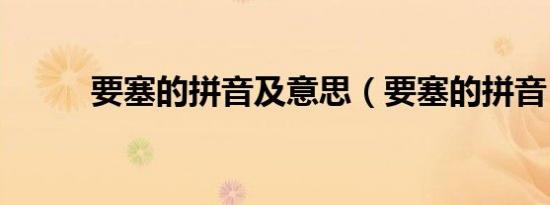 要塞的拼音及意思（要塞的拼音）