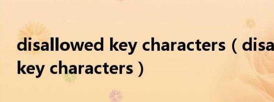 disallowed key characters（disallowed key characters）