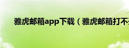 雅虎邮箱app下载（雅虎邮箱打不开）