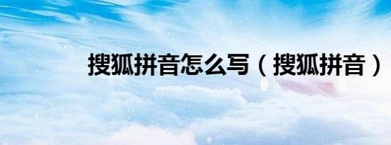 搜狐拼音怎么写（搜狐拼音）
