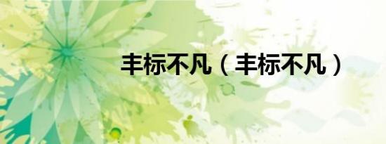 丰标不凡（丰标不凡）